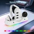 JYS MQ001 Oculus / Meta Quest 3 magneettiselle latausdockille RGB Light VR Headset Display Stand VR-tarvikkeet VR-tarvikkeet (Avoin pakkaus - Bulkki Tyydyttävä)