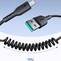Joyroom 3A Easy-Travel kierretty pikalatauskaapeli USB-A:sta USB-C:hen - 1.5m - musta