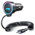 Joyroom JR-CL07 3-in-1 Langallinen Nopea Autolaturi 55W - USB-C - Musta