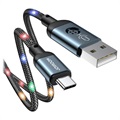 Joyroom JR-N16 Punottu USB-C Kaapeli - 3A, 1.2m - Harmaa