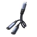 Joyroom SY-C03 2-in-1 audiosovitin - Musta