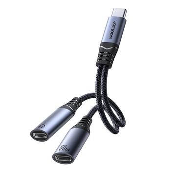Joyroom SY-C03 2-in-1 audiosovitin - Musta