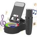 K500 Pyörivä puhelinteline Bluetooth-kaiuttimella ja 2 karaokemikrofonilla - musta