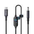 K595 USB-C/DC-virtajohto 140W – digitaalinen näyttö, 6-portainen jännitteensäätö – 1.5m – musta