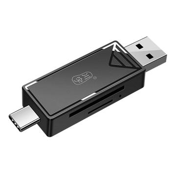 KAWAU C351 USB 3.0 High Speed C-tyypin + USB SD / TF-kortinlukija Kannettava OTG-sovitin