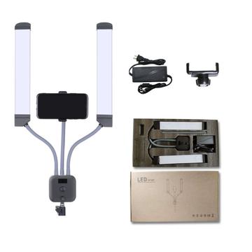 KN176 Double Arm 3000K-6000K LED-valo Kannettava kamera Selfie-valaistussarja televisiointiin, kuvaamiseen, valokuvaukseen 