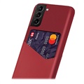 KSQ Samsung Galaxy S22 5G Suojakuori Korttipidikkeellä - Punainen