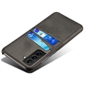 Samsung Galaxy S23 5G KSQ Päällystetty Muovikotelo Korttitaskuilla - Musta