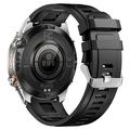 KT80 urheiluälykello - 3ATM vedenpitävä, Bluetooth-puhelut, 1.46" HD kosketusnäyttö, integroitu taskulamppu - hopea