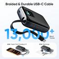 KUULAA KL-YD120 20000mAh:n varavirtalähde TFT-näytöllä ja sisäänrakennetulla USB-C-kaapelilla - 45W - harmaa