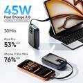 KUULAA KL-YD120 20000mAh:n varavirtalähde TFT-näytöllä ja sisäänrakennetulla USB-C-kaapelilla - 45W - harmaa