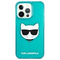 Karl Lagerfeld Choupette Fluo iPhone 13 Pro TPU Suojakuori - Sininen