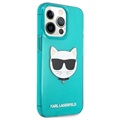 Karl Lagerfeld Choupette Fluo iPhone 13 Pro TPU Suojakuori - Sininen