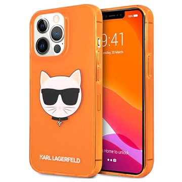 Karl Lagerfeld Choupette Fluo iPhone 13 Pro TPU Suojakuori - Oranssi
