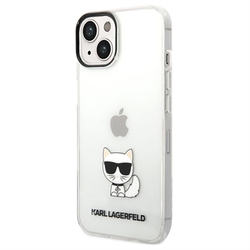 Karl Lagerfeld Choupette Logo iPhone 14 Plus Kotelo - Läpinäkyvä
