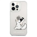 Karl Lagerfeld Läpinäkyvä iPhone 13 Pro Max TPU Suojakotelo - Choupette Syö