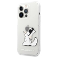 Karl Lagerfeld Läpinäkyvä iPhone 14 Pro Max TPU Suojakotelo - Choupette Syö