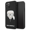 Karl Lagerfeld Embossed Glitter iPhone 11 Pro Max Hybridikotelo - Musta