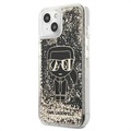 Karl Lagerfeld Gatsby Liquid Glitter iPhone 13 Mini Suojakuori - Musta