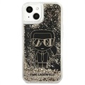 Karl Lagerfeld Gatsby Liquid Glitter iPhone 13 Mini Suojakuori - Musta