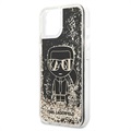 Karl Lagerfeld Gatsby Liquid Glitter iPhone 13 Mini Suojakuori - Musta