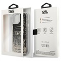 Karl Lagerfeld Gatsby Liquid Glitter iPhone 13 Mini Suojakuori - Musta