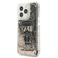 Karl Lagerfeld Gatsby Liquid Glitter iPhone 13 Pro Suojakuori - Musta