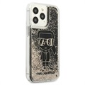 Karl Lagerfeld Gatsby Liquid Glitter iPhone 13 Pro Suojakuori - Musta