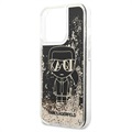 Karl Lagerfeld Gatsby Liquid Glitter iPhone 13 Pro Suojakuori - Musta