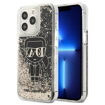 Karl Lagerfeld Gatsby Liquid Glitter iPhone 13 Pro Max Suojakuori - Musta