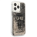 Karl Lagerfeld Gatsby Liquid Glitter iPhone 13 Pro Max Suojakuori - Musta