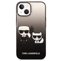 Karl Lagerfeld Gradient Karl & Choupette iPhone 14 Suojakotelo - Musta