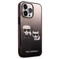 Karl Lagerfeld Gradient Karl & Choupette iPhone 14 Pro Max Suojakotelo - Musta