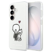 Samsung Galaxy S26 Karl Lagerfeld IML Karl&Choupette Takalogolla varustettu magneettikotelo - Läpinäkyvä