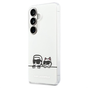 Samsung Galaxy S26+ Karl Lagerfeld IML Karl&Choupette Peekaboo-logo magneettikotelo - valkoinen