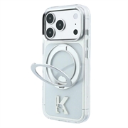 iPhone 18 Pro/17 Pro Karl Lagerfeld IML Ring Stand 360 Kameo Metal MagSafe -kotelo - läpinäkyvä