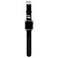 Karl Lagerfeld Ikonik Apple Watch Ultra 2/Ultra/9/8/SE (2022)/7/SE/6/5/4/3/2/1 Ranneke - 49mm/45mm/44mm/42mm - Musta