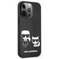 Karl Lagerfeld Ikonik Karl & Choupette iPhone 13 Pro Suojakuori - Musta