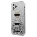 Karl Lagerfeld Ikonik Liquid Glitter iPhone 12/12 Pro Suojakotelo - Hopea