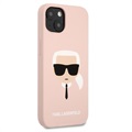 Karl Lagerfeld Karl Head iPhone 13 Silikonikuori - Vaaleanpunainen