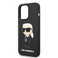 iPhone 15 Pro Max Karl Lagerfeld Ikonik Silikonikuori - Musta