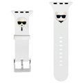 Karl Lagerfeld Karl & Choupette Apple Watch 7/SE/6/5/4/3/2/1 Ranneke - 45mm/44mm/42mm - Valkoinen