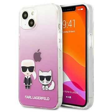 Karl Lagerfeld Karl & Choupette iPhone 13 Hybridikotelo - Pinkki