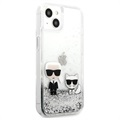 Karl Lagerfeld Liquid Glitter Karl & Choupette iPhone 13 Mini Suojakotelo