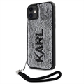 iPhone 11 Karl Lagerfeld Reversible Sequins Suojakuori - Musta / Hopea