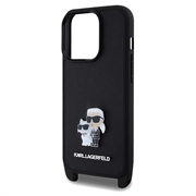 iPhone 15 Pro Max Karl Lagerfeld Saffiano Crossbody Metal Karl & Choupette Kotelo - Musta