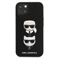 Karl Lagerfeld Saffiano K&C Heads iPhone 13 Suojakuori - Musta