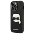 Karl Lagerfeld Saffiano Karl\'s Head iPhone 14 Pro Max Suojakuori - Musta