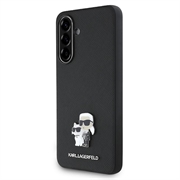 Samsung Galaxy A56 Karl Lagerfeld Saffiano Metal Karl and Choupette Kotelo - musta