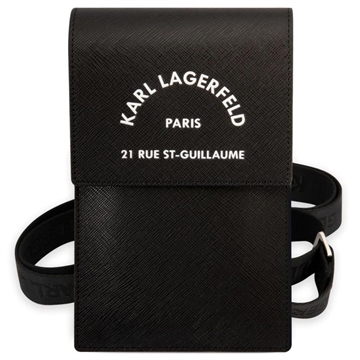 Karl Lagerfeld Smartphone olkalaukku - Pariisi 21 Rue St-Guillaume - Musta